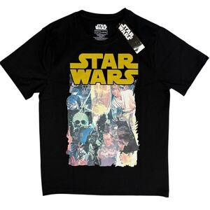 Star Wars Graphic T-Shirt Men’s M Black Lucasfilm Official Vintage Poster NWT